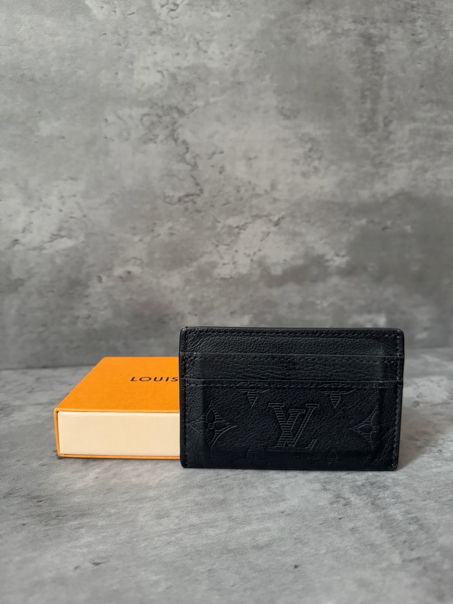 Louis Vuitton Cardholder Black Embossed Monogram