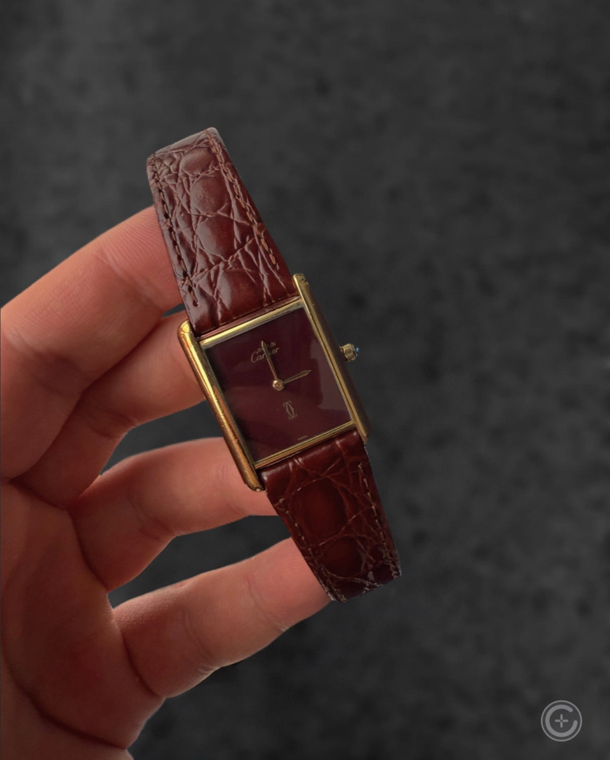 Cartier Tank w/ Burgundy Dial
