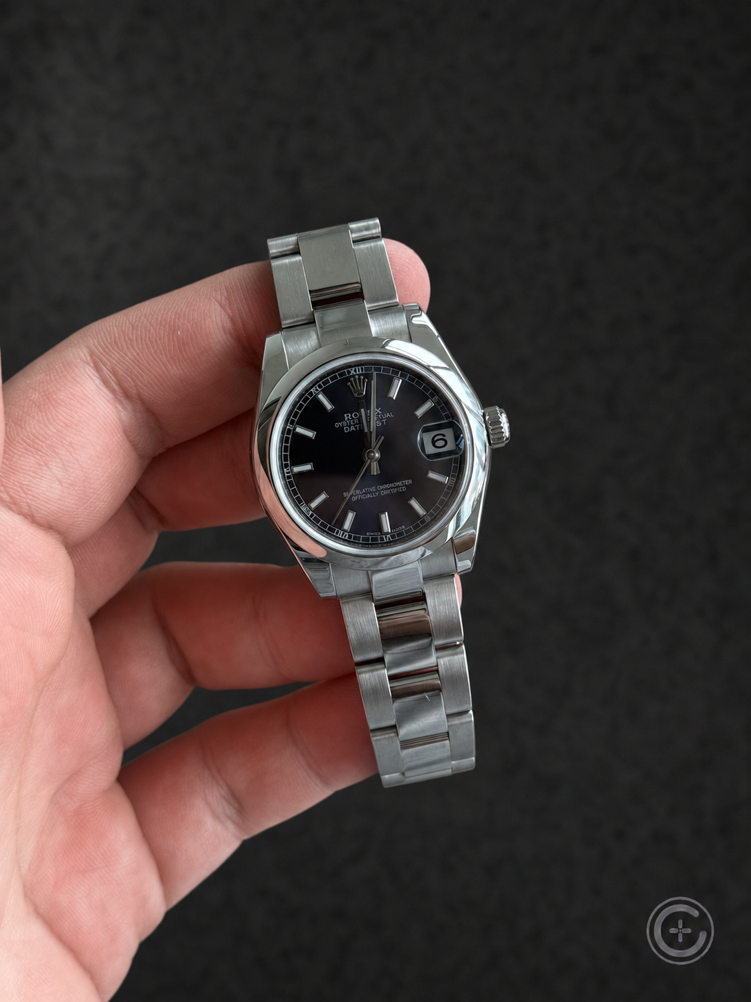 Rolex Datejust 31 reference 178240 with blue stick dial and Oyster bracelet
